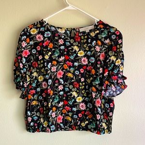 LOFT Floral 3/4 Sleeve Top